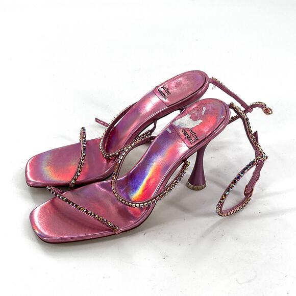 Jeffrey Campbell Jewel Strap Sandals 8.5 Pink Heels Glam Cocktail Party Formal - Picture 3 of 9